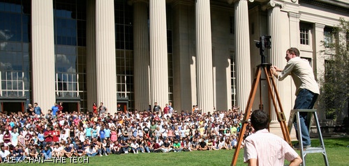 The Class of 2011 poses for the Freshman Photo on Killian Court Saturday, Sept. 1. The Freshman Photo marked the end of Orientation for the Class of 2011.