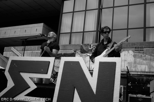 On Registration Day Tuesday, the Sigma Nu fraternity hired The Josh Cramoy Band to perform on the steps of MIT’s Stratton Student Center.
