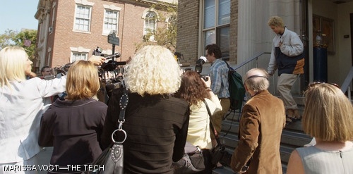 Star A. Simpson ’10 leaves the East Boston District Court after her arraignment the afternoon of Sept. 21, 2007 on charges of disorderly conduct and possession of a hoax device. She was released on $750 bail.