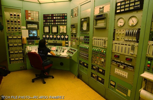 The control room of the MIT nuclear reactor is shown in this Tech file photo.