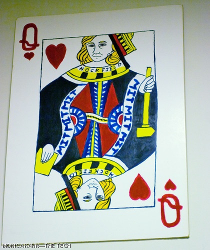 A large playing card featuring President Susan Hockfield’s face appeared above the door to her office on Dec. 12, 2007. A note was also left on her office door by the hackers.