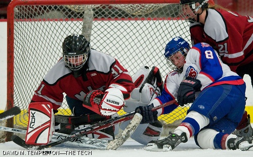 MIT women’s ice hockey vs. New England College, Dec. 7.