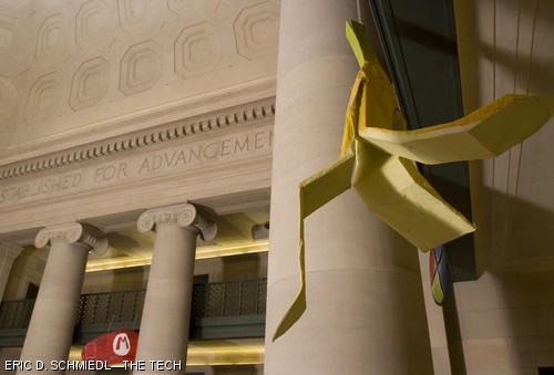 Hackers hung objects and symbols from the Nintendo game series Super Smash Bros. in Lobby 7 on Sunday to celebrate the release Super Smash Bros. Brawl, the third game in the Smash Bros. series.