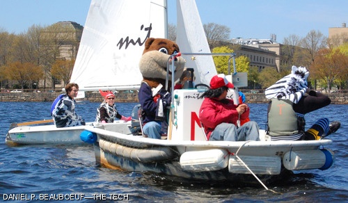 Tim the Beaver is spotted at the Geiger Trophy, MIT’s annual intercollegiate costume sailing regatta. The theme of the event was “Noah and the Ark,” and participants dressed up as animals.