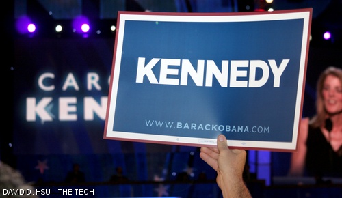 A Kennedy sign is seen at the Democratic National Convention in support of Senator Edward M. Kennedy (D-Mass.).