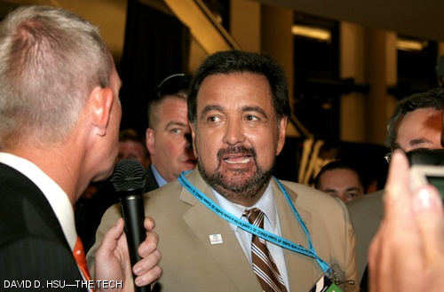 William Blaine Richardson III is seen in an interview during the Democratic National Convention on Monday.