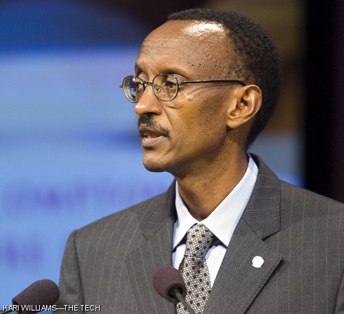 Paul Kagame, president of the Republic of Rwanda, delivers his speech, “Imperative of Science and Technology in Accelerating African and Rwandan Development,” as part of the Compton Lecture Series on Thursday in Kresge.
