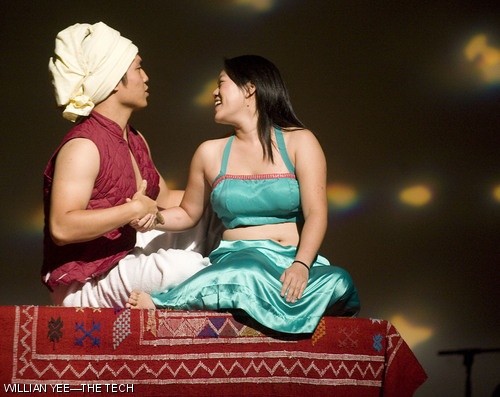 Daniel Chen ’11 and Tiffany W. Guo ’09 perform as Aladdin and Jasmine in the IFC/Panhel act of SK Late Night in Kresge. This act won the crowd favorite award after a vote by the audience at the end of the show.