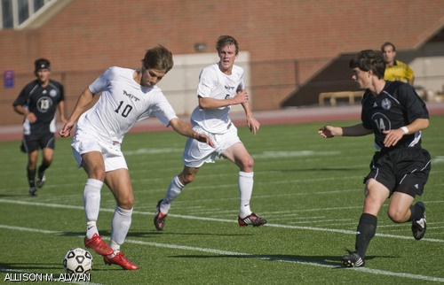 Christian W. Therkelsen ’11 gains control of the ball during Wednesday’s men’s soccer game versus Brandeis. The Engineers won 5-0.