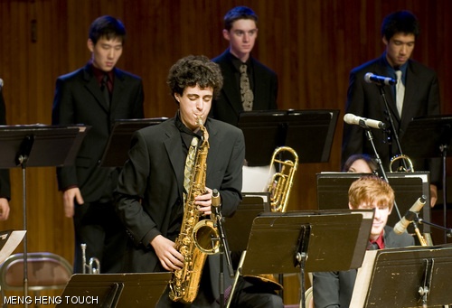 Dylan J. Sherry ’12 performs during the MIT wind ensemble concert during MIT parents weekend on Friday, Oct. 17.