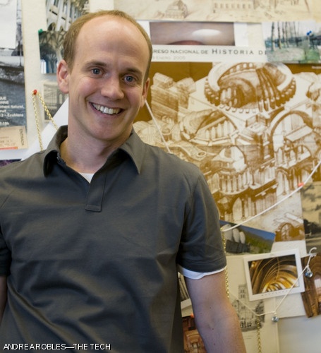 John A. Ochsendorf, seen in his office at MIT, is a 2008 MacArthur Fellow for his work in preserving historic structures and recovering ancient technology. Ochsendorf uses his knowledge as a structural engineer to study architectural wonders such as fiber-based suspension bridges in Peru.