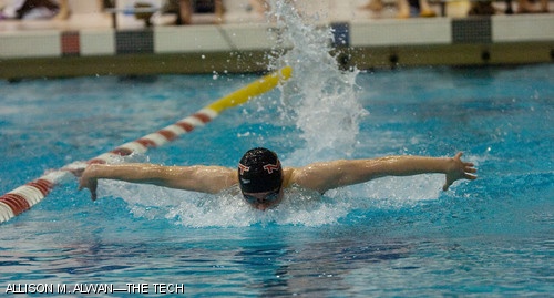 Daniel E. Klenk ’09 swam the 200 yard butterfly at the MIT Invitational this past Saturday. The men’s team came in first out of seven teams, and the women’s team finished third.