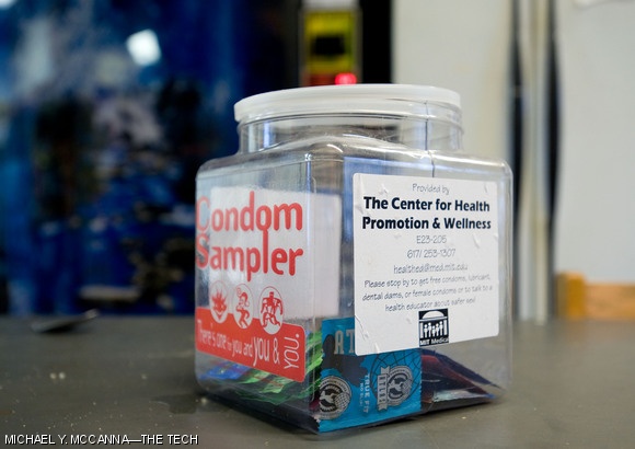 The Center for Health Promotion and Wellness at MIT provides condoms (seen above) to students for free. Not all types of contraceptives are free to students; certain drugs have become prohibitively expensive.