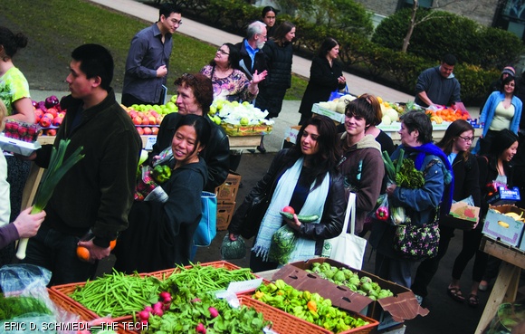 This Tuesday, a farmer’s market came to campus, selling fresh produce all afternoon in the East Campus courtyard. The service was made possible by the Undergraduate Association, The Division of Student Life, MIT Residential Life, and MIT Campus Dining. It will return every Tuesday.