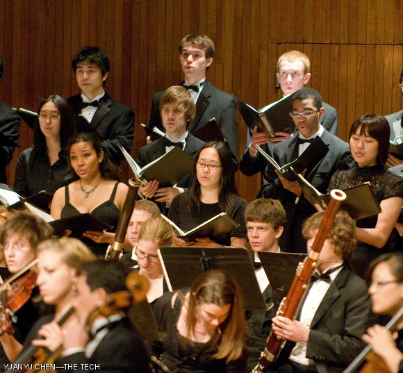 Members of the MIT Concert Choir perform “Te Deum for the Empress Marie Therese” by Franz Joseph Haydn during their spring concert on May 3 in Kresge.