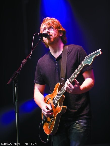 Guitarist Trey Anastasio, now sober, performs “Sample In A Jar” during the opening show of Phish’s summer tour at Fenway Park on May 31, 2009.