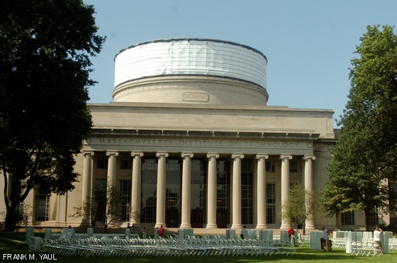 The Great Dome is seen mid-afternoon from Killian Court as Facilities clean up after the official welcome to the Class of 2013 on Sunday. The dome, which has been kept under wraps for most of the summer, is currently undergoing renovation.
