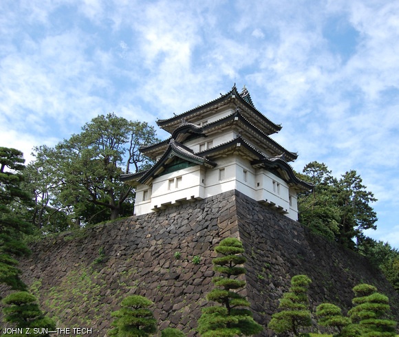 A guard tower is seen at the Imperial Palace in Tokyo, Japan.