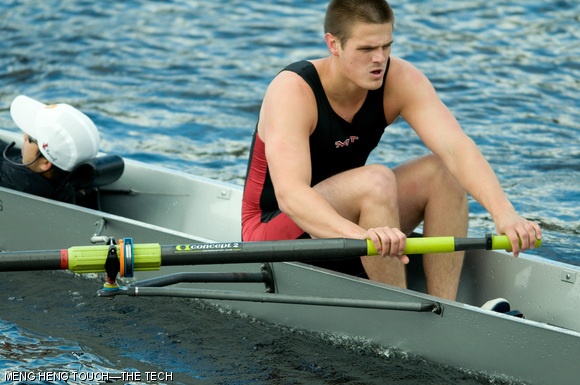 Ryan Breneman ’10 rows for MIT Crew in the Head of the Charles, one of rowing’s most celebrated competitions. The two-day event drew teams from around the world.