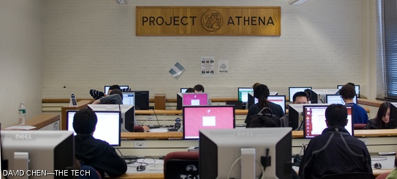 Project Athena was created in the ’80s to give students computer access. Nowadays, most students have their own computers — though many still use the clusters. On Monday afternoon in room 12-182, students are using the terminals to do problem sets, print out papers, and check e-mail on the go.