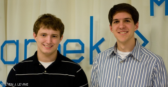 Timothy R. Schoen ’11 of Kappa Sigma (right), the newly elected Interfraternity Council president, and Clark D. Minor ’12 of Phi Kappa Sigma (left), the newly elected vice president, pose outside of the IFC office on Wednesday evening. The new IFC executive board will begin their service on November 11.