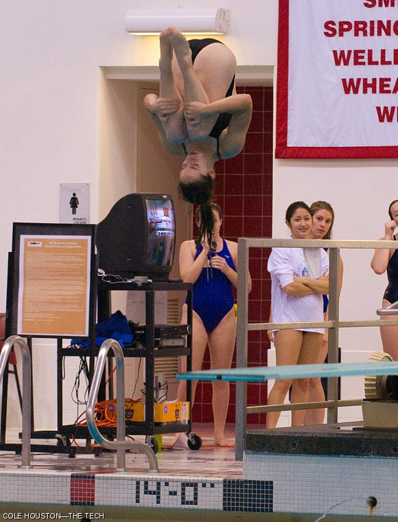 Elizabeth L. Stavely ’11 dives during the Batterman Relays on November 7.