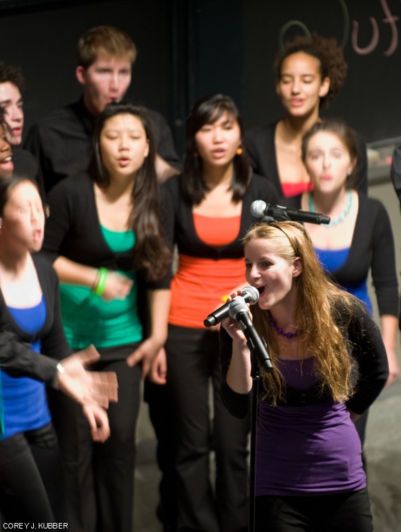 Leslie S. Nachbar ’10 of the MIT/Wellesley Toons sings “Thank You” by Boyz II Men during the MIT/Wellesley Toons Concert for a Cure, which took place Saturday night in 10-250. It was the 4th annual Multiple Sclerosis benefit concert hosted by the Toons, and they raised over $1,700 for the Accelerated Cure Project, which conducts research aimed at understanding and curing the disease.
