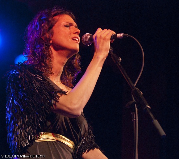 Vocalist Karina Zeviani from Sao Paulo, Brazil channels Sting as she sings a contemplative cover of The Police’s “So Lonely” with Nouvelle Vague at Somerville Theatre last Sunday, January 24th.