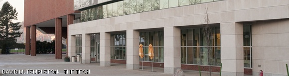 The Zesiger Sports and Fitness Center (near) and the Johnson Athletics Center are seen on a crisp January morning.