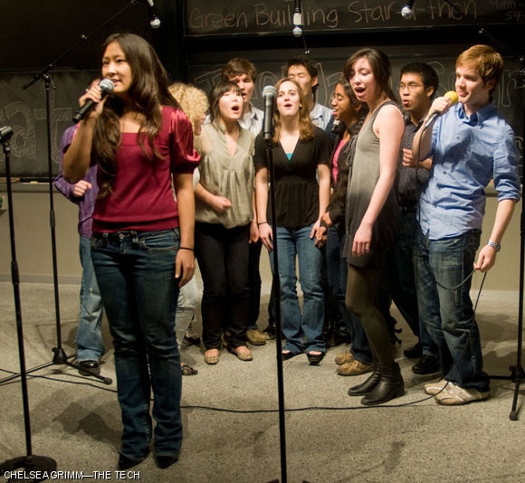 MIT a cappella group Resonance performs “Headlock” by Imogen Heap at the Habitat for Humanity Benefit Concert last Friday in 10-250.