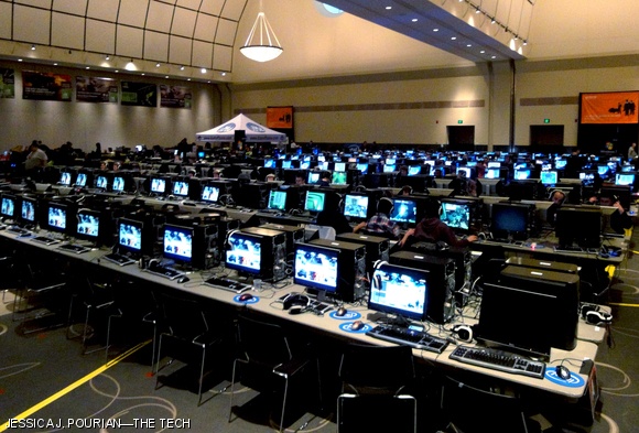 Upstairs, PAX provided a number of computers to play games like Battlefield II. The Penny Arcade Exposition, a videogame convention, ran from Friday to Sunday.