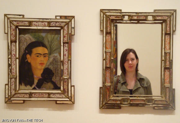 Ana Lyons ’12 studies Frida Kahlo’s “Fulang-Chang and I” in New York’s Museum of Modern Art.