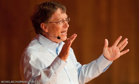 Philanthropist, Microsoft co-founder, and Harvard dropout Bill Gates speaks to students in Kresge Auditorium on Wednesday about global health, poverty, and education. He encouraged students to apply their talents toward tackling these issues. After the speech, Gates sat down for an interview with The Tech. The transcript is below. For the video, see http://tech.mit.edu/V130/N21/gates/interview.html.