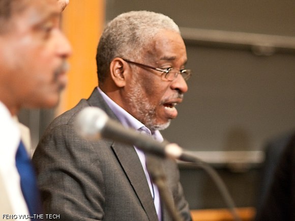 Minister Patrick Delatour, Chairman of the Presidential Commission for Reconstruction and Minister of Tourism of Haiti, spoke to the MIT community about plans for the reconstruction of Haiti Friday morning in 6-120. Minister Delatour reviewed the actions and vision of the Haitian government post-earthquake.