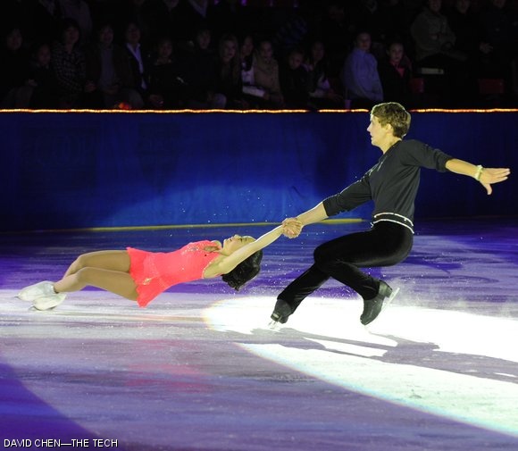 Felicia Zhang and Taylor Toth, junior national champions in pairs skating, perform at An Evening with Champions, Harvard’s annual ice skating charity event last week.