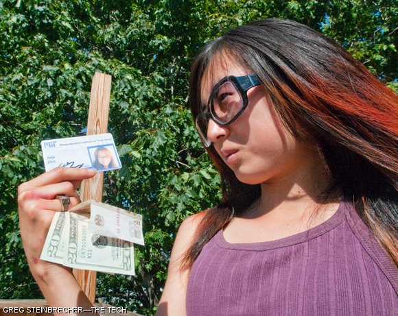 Yan Zhu ’12 asked Lady Gaga to sign her MIT ID card when Gaga visited the MIT Museum on Wednesday June 30. Gaga spent a couple minutes signing autographs for fans on her departure at approximately 3 p.m.