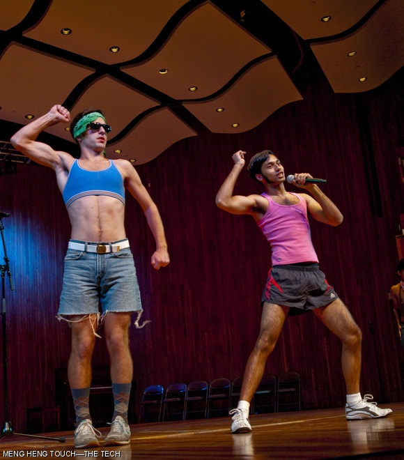 The pledges of Phi Kappa Theta perform a skit/dance based on the “Yes Dance” of YouTube fame at Sigma Kappa’s Late Night. The variety show, held last Friday, benefited the Sigma Kappa Foundation’s Alzheimer’s research funding campaign.