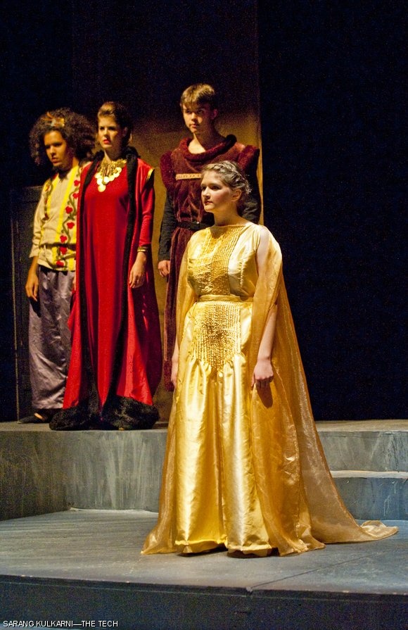 Cordelia (Allison M. Schneider ’13) attempts to convince her father, King Lear, that she really does love him, all the while refusing to flatter him. The MIT Shakespeare Ensemble is currently performing King Lear, with the second run taking place from Oct. 28 through Oct. 30 at 8 p.m. in La Sala de Puerto Rico in the Student Center.