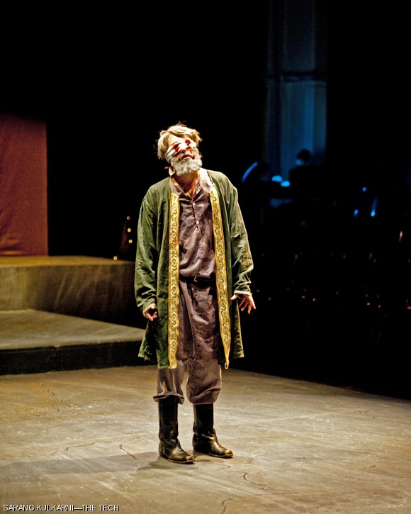 The Earl of Gloucester (Joshua J. A. Walker ’12) wallows in sadness and despair after being blinded by Cornwall. The MIT Shakespeare Ensemble’s King Lear will be running today and tomorrow at 8 p.m. in La Sala de Puerto Rico in the Student Center.