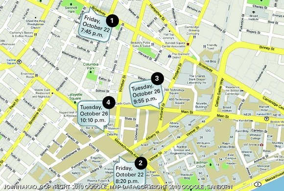 Four recent robberies have occurred in the areas just north of the MIT campus, probably committed by the same suspects, police say. The first two robberies, last week Friday occurred within 45 minutes of each other, and the next two on Tuesday night within 15 minutes.