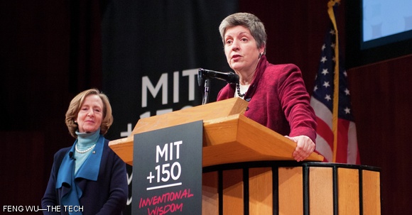 Secretary of Homeland Security Janet Napolitano addressed the MIT community with “The Future of Science as Public Service” at the 2011 Compton Lecture, held Monday in Kresge Auditorium. Napolitano spoke on how the collaboration between scientists and the government will be the future of national security. The Secretary was the first woman to give a Compton Lecture.