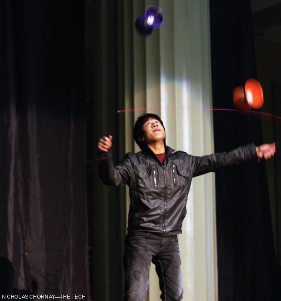 (above) “BU’s Got Talent” winner Brian Shih (BU ’12) demonstrates mastery of the Chinese Yo-yo at the 13th annual Grains of Rice, a celebration of Asian culture hosted by the MIT Asian American Association last Saturday evening in Walker. Other acts included the Harvard Wushu team, singer Joanne Y. Shih ’10, and Kaba Modern, an energetic hip-hop dance group from Irvine, Calif., who placed third in the first season of America’s Best Dance Crew.