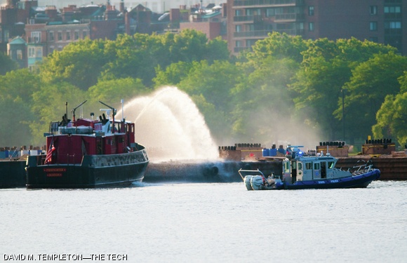 The barge that fired off Boston’s Fourth of July fireworks show caught fire around 5 a.m. yesterday morning, six hours after the end of the show. The Boston Fire Department’s harbor unit extinguished the fire around 6:10 a.m.