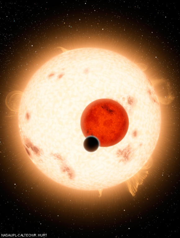 Where the Sun Sets Twice. NASA’s Kepler mission has discovered a world where two suns set over the horizon instead of just one. The planet, called Kepler-16b, is the most “Tatooine-like” planet yet found in our galaxy and is depicted here in this artist’s concept with its two stars. Tatooine is the name of Luke Skywalker’s home world in the science fiction movie Star Wars. In this case, the planet is not thought to be habitable. It is a cold world, with a gaseous surface, but like Tatooine, it circles two stars.