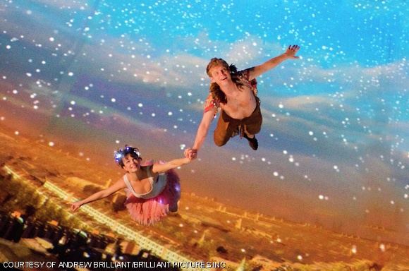 Tinker Bell (Emily Yetter) and Peter Pan (Chuck Bradley) fly to Neverland in the new threesixty° stage production of J.M. Barrie’s Peter Pan.