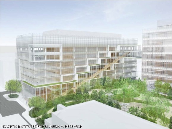 Design for 22 Windsor Street, by architect Toshiko Mori. It is characterized by five mini-atriums connected by diagonal staircases on the transparent south facade.