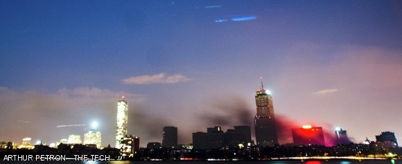 Sections of Boston were engulfed in smoke on Tuesday evening, resulting from an electrical fire. A transformer burst into flames at 40 Dalton Street, across from a parking garage at the Back Bay Hilton. About 21,000 customers, mostly in the Back Bay, were without electricity.