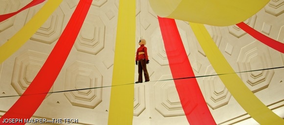 On Wednesday, a variety of fake acrobats and circus performers appeared in Lobby 7.