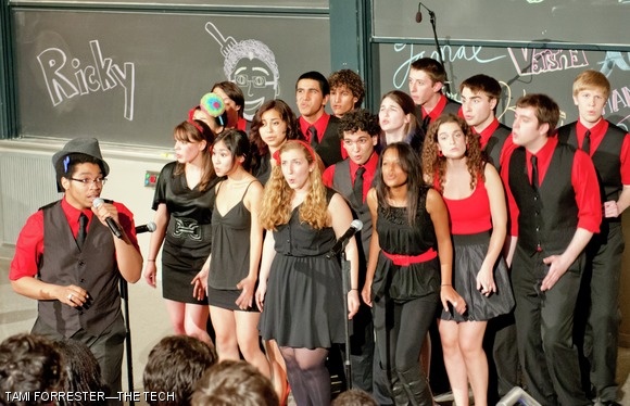 Ricky D. Richardson ’12 sings “Wake Up Everybody,” as performed by John Legend, in the last set of the Chorallaries’ spring concert on Saturday night.