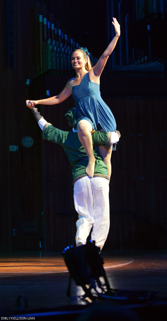 Eric Nielsen lifts Mandi Davis in a dance to music from the game The Legend of Zelda.